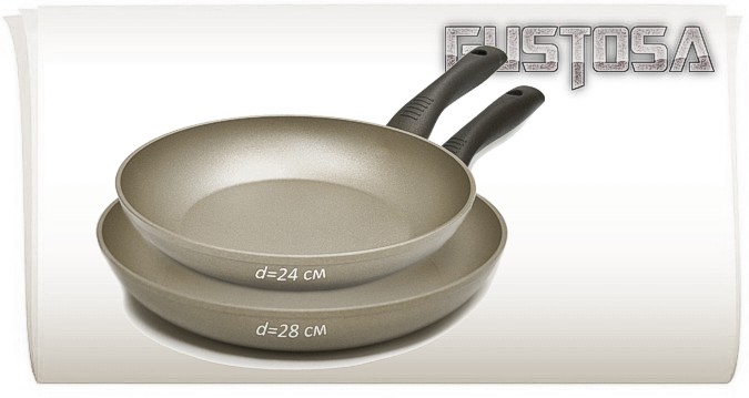 TVS Gustosa™ набор сковород Ø24см./28см. с антипригарным покрытием Plustek® Арт. GS2792N2