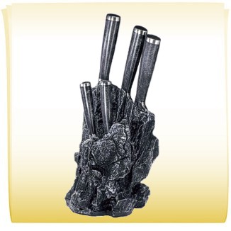 Stoneline® Набор кованых ножей «Эскалибур» 5 ножей, подставка и точ.брусок  Арт. WX 8922