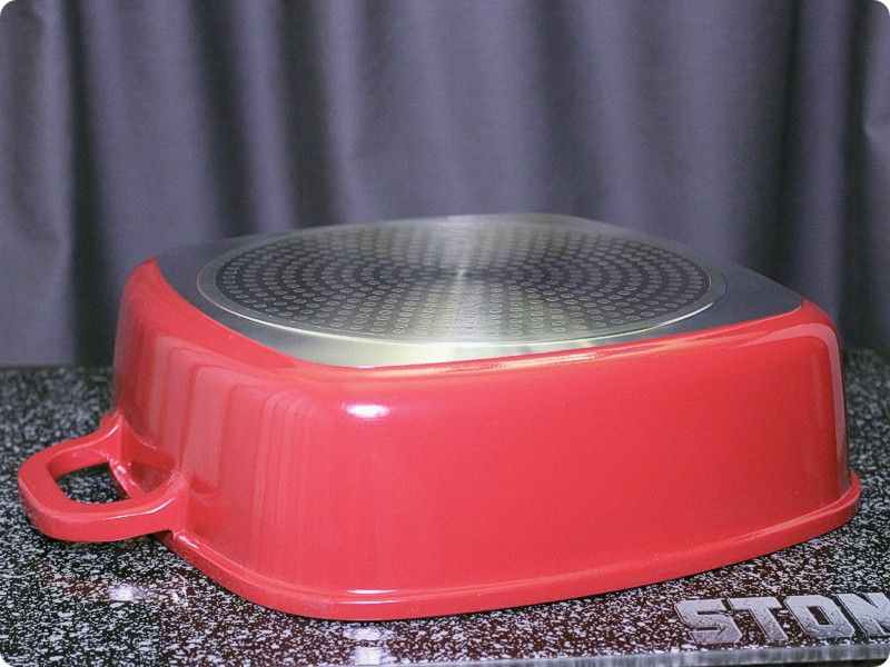 Stoneline сковорода квадратная с крышкой «АРОМА» 24х24 см. (красная) с каменным антипригарным покрытием. Арт. WX 13476 (Германия)