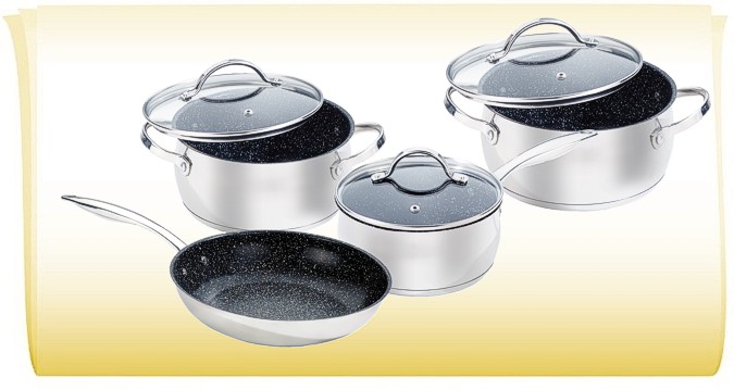 Stoneline набор посуды из 5 предметов (нержавеющая сталь) Арт. WX 12880
