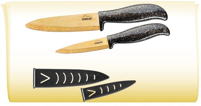 Stoneline® набор керамических ножей из 2 предметов «Золотой»  Арт. WX 15083